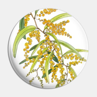 Australian Yellow Wattle Flower Pin