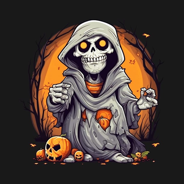 Eerie Halloween Ghoul Art - Spooky Season Delight by Captain Peter Designs