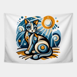 Pop art cat illustration. cubism cat illustration Tapestry