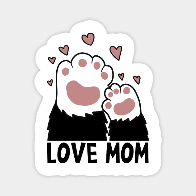 Love Mom Cat Paws Kitten Cat Lover Magnet by logiamerch