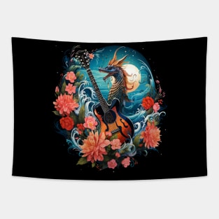 Blue Shrimp Playing Guitar Tapestry