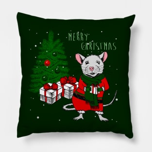 merry christmas rat mouse ugly xmas Pillow