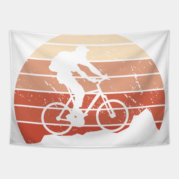 Retro Sun Mountain Bike - Cycling Shirt, Biking T shirt, Bicycle Shirts, Gifts for a Cyclist, Bike Rider Gifts, Cycling Funny Shirt Tapestry by Popculture Tee Collection