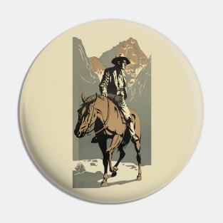 Cowboy Vintage Illustration Pin