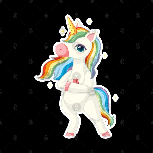 Cute Unicorn with rainbow unicorn cartoon by Thumthumlam