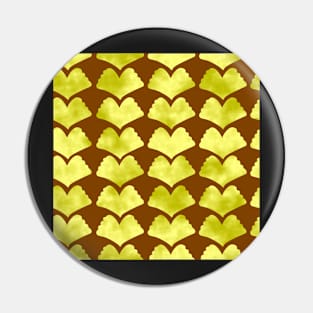 Ginkgo Leaves Gold on Brown 5748 Pin