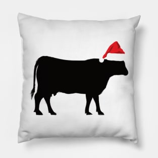 Cow Reindeer Hat Santa Christmas Lights Pillow