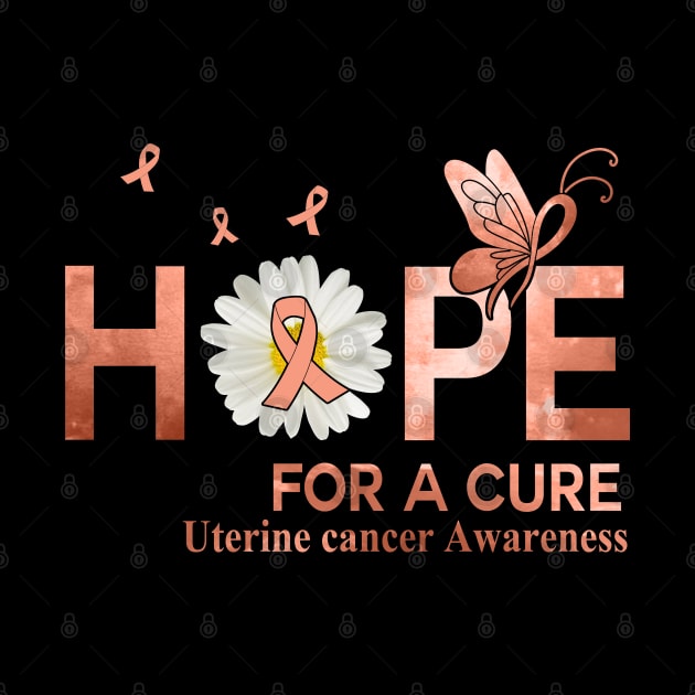 Hope For A Cure Butterfly Flower Uterine cancer by HomerNewbergereq