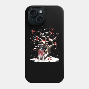 Border Collie Scarf Cardinal Snow Christmas Phone Case