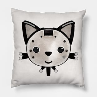 Black Kitty Skinny Bot Pillow