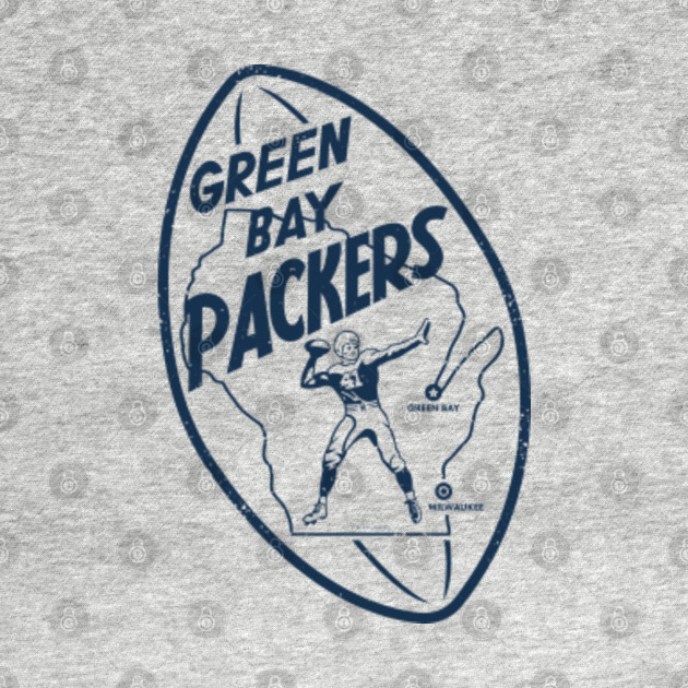 Disover Vintage Packers Football Shape (Vintage Blue) - Green Bay Packers - T-Shirt