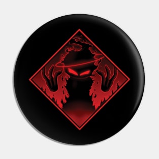 Madness combat Auditor with the halo and black fire art Pin