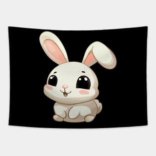 cute baby bunny cartoon vector illustration Tapestry