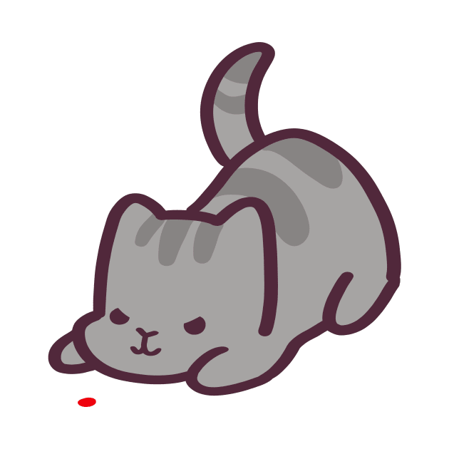 Cute Kitty Cat vs Big Red Dot by ThumboArtBumbo