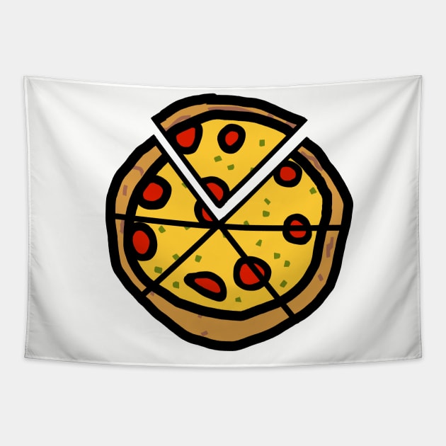 Sliced Pizza Pie for Food Fans Tapestry by ellenhenryart