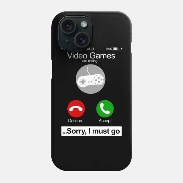 Video Games Are Calling Phone Screen Funny Video Gamer Phone Case by NerdShizzle