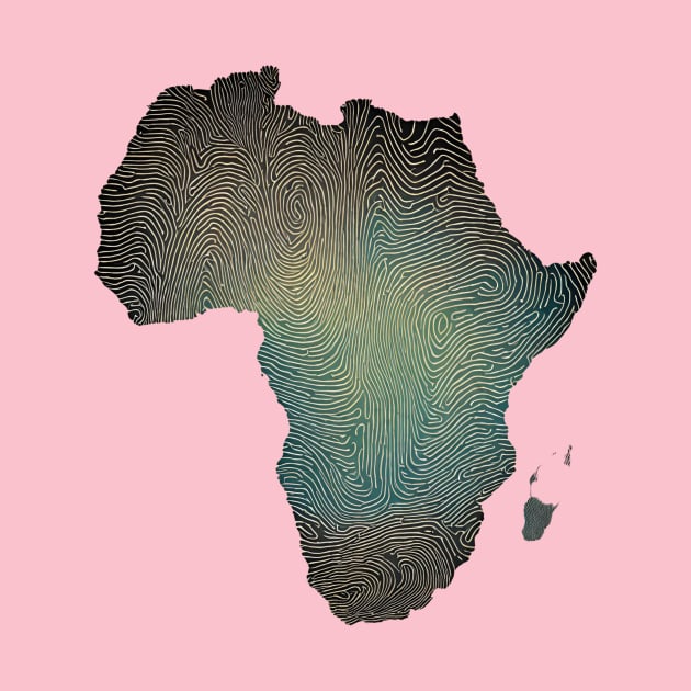 Africa Map Finger print by hippyhappy