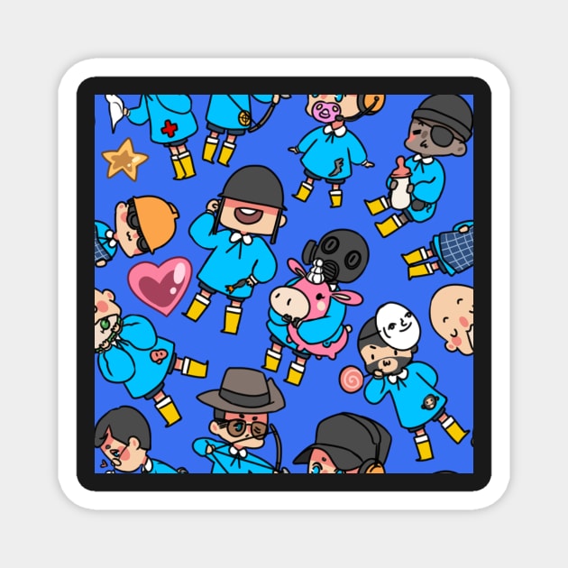 TF2 kiddies BLU Magnet by Velvetcat09