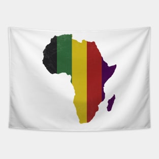 Africa Map (Grunge) Stripes Tapestry