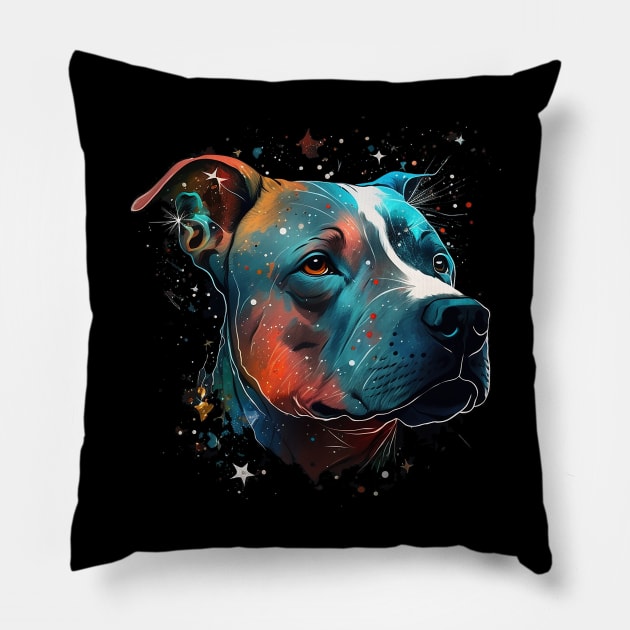 pitbull Pillow by a cat cooking