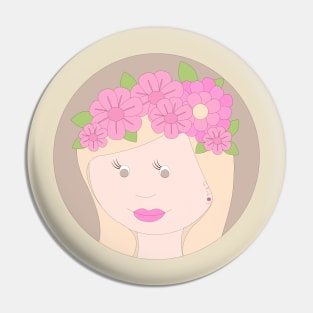 Girl With Pink Flowers In Hair Digital Art | Melanie Jensen Illustrations Pin