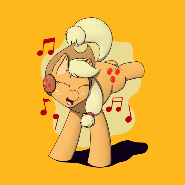 Applejack with Headphones by Heartbeat Unicorn