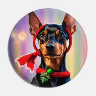 Manchester terrier painted in christmas style Pin