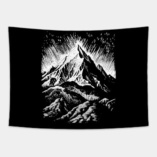 Everest art in linear style Tapestry