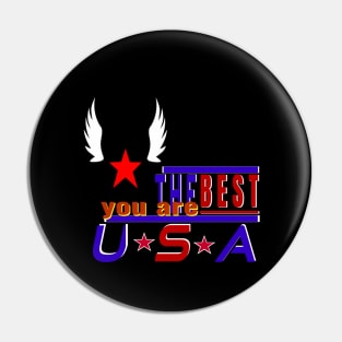 You Are The Best USA White wings design Pin