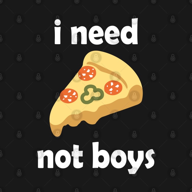 I Need Pizza, Not Boys Funny Quote by Embrace Masculinity