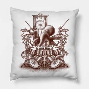 Octopus playing drums Pillow