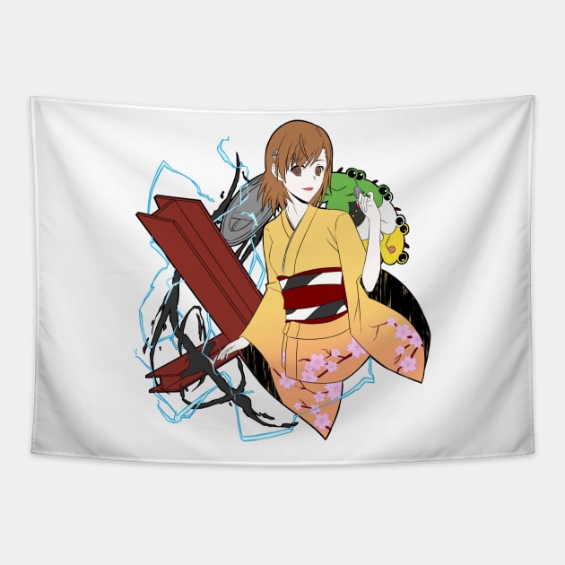 Mikoto Misaka (Kimono) Tapestry by MangaXai