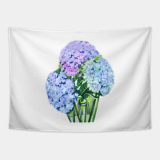 Hydrangeas in Green Vase Tapestry