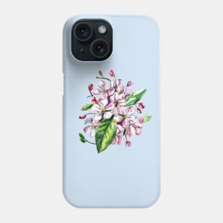 Apple Blossom Flowers Watercolor Painting Phone Case