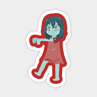 Halloween Girl Zombie anime style Magnet