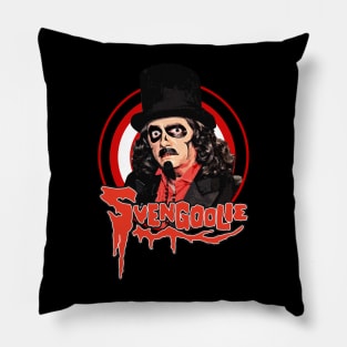 Retro Svengoolie Black red art Pillow