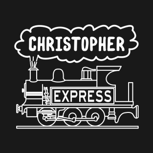 Christopher Boys Name Steam Train Locomotive T-Shirt