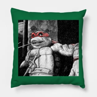 Teenage Mutant Ninja Turtles - Raphael B&W Pillow