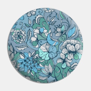 Her Garden in Blue Pin