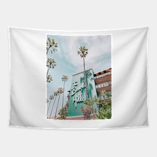 The Beverly Hills Building with Palm trees - Aesthetic Tapestry