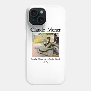 Camille Monet on a garden bench Phone Case