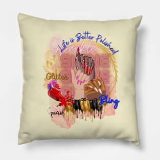 Life is Better with Nail Polish by TheShabbyRose Pillow