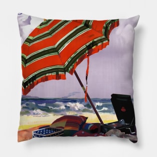 Vintage Travel Poster Seaside Waiting for You Australia Pillow