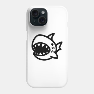 Stick Figure of a Shark in Black Ink Phone Case