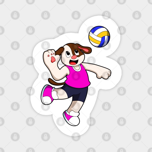 Dog at Sports with Volleyball Magnet by Markus Schnabel