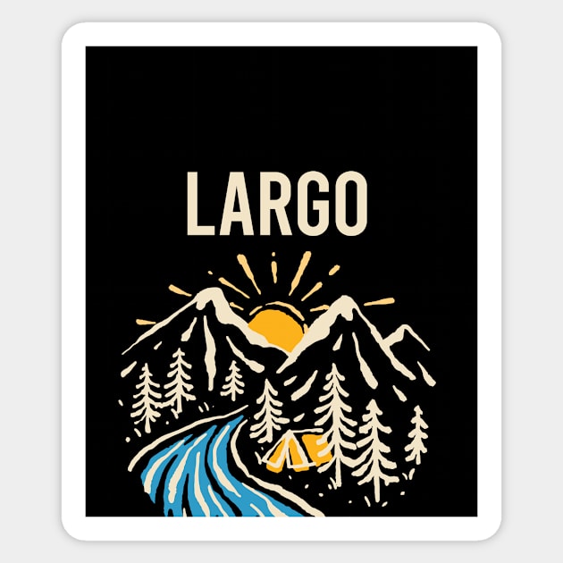 Vintage Nature Landscape - Largo - Largo - Sticker | TeePublic