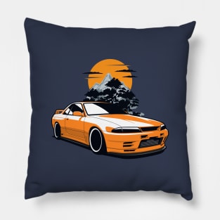 Orange R32 GTR Skyline Pillow