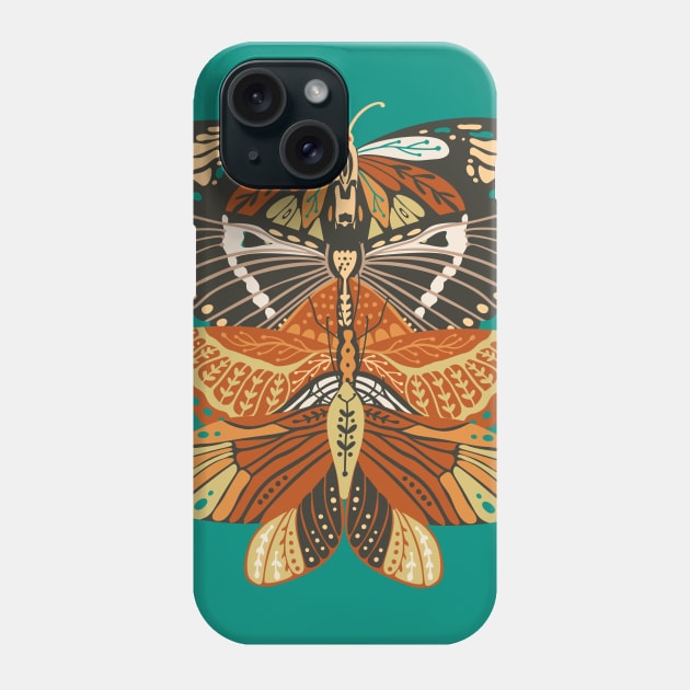 BOHO BUTTERFLY COLLAGE ART Phone Case by waltzart