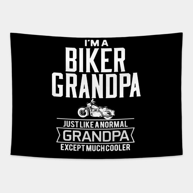 i'am just a biker grandpa white Tapestry by amillustrated