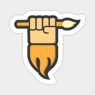 power fist paint brush Magnet